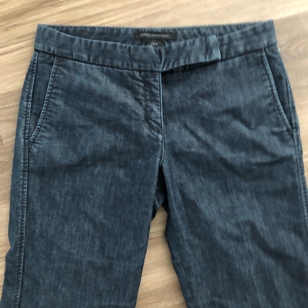 Express women’s navy blue Design Studios Editor stretch cropped pants size 6 - Picture 2 of 3